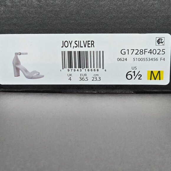 NWT Naturalizer Women's Joy Silver Glitter Dress Sandals Heels - Picture 7 of 7